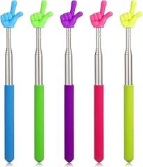 5 Pcs Telescopic Teachers Pointer, Mini Extendable Hand Pointer Finger Pointers Stick for Elementary School Kindergarten Teacher Instruction Presentation
