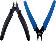 QAZXCDEW-2 Pack Wire Cutters And Side-Cutting Pliers, Zip Tie Cutter, 3d Printer Pliers For Filament, Flush Cut Snips For Electronics, Jewelry (Black, Blue)