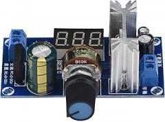 LM317 Adjustable Voltage Regulator Power Supply Board with Digital Voltage Display, 1.25V - 28V DC Output, 2A Load Capacity for DIY Electronics Projects