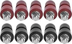 Binding Post Grounding Brass Plated M6 Thread Terminal for Hardware Electronics Power Regulators Game Consoles, 5 Pairs Red Black 1.7in