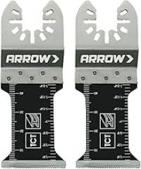 Arrow OSC302-2 Titanium Coated Carbide Enhanced Oscillating Multitool Saw Blades for Wood, Drywall, PVC, and Metal, Universal, Fits Most Multitools, 1-3/8 Inch, 2-Pack