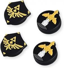 DLseego Skyward Sword Thumb Grips Caps for Switch Lite & Switch/OLED Joycon Joystick Protive Button Caps Soft Silicone Cool Analog Controller Joystick Cover 4PCS - Black