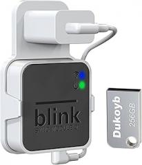 256GB USB Flash Drive and Outlet Wall Mount for Blink Sync Module, with Short Cable Easy to Move, Space Saving, Local Video Storage for Outdoor/Indoor Camera (Sync Module 2 Not Included)