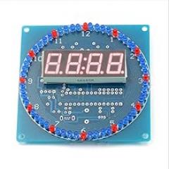 V TELESKY 1PCS Rotating LED Electronic Clock Kit Light Control Temperature DS1302 C8051 Microcontroller DIY Electronics (Loose Parts)