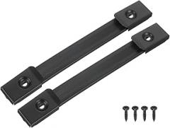 uxcell 7 Inch Speaker Handle Pull Cabinet Grasp Strap Style Spring Steel Handle with Screw Black 2Pcs