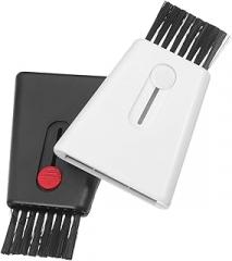 Tofficu 2pcs Portable Keyboard Screen Brush Cleaning Tools for Electronics Extendable Brush Black White