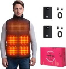 Soleilwear Mens Heated vest (Small) with battery pack and Extra Battery Pack