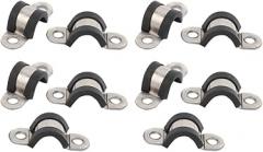 10Pcs 12mm Pipettes & Pipettors Diameter Rubber Lined U Shaped Stainless Steel Pipe Clips Electronic Pipettors Clamp Cable