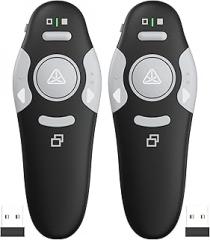 QUI Presenter Clicker Bundle | 2 pcs Remote-Shaped USB A Black