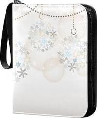 Christmas-ball-pattern 4 Pockets Trading Card Album Folder for Cards PU Waterproof Wear-resistant Cover Zip Card Binder Fits 400 Cards,Card Collector Holder for Collectible Boys Girls Game Sports Card