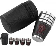Milisten Stainless Steel Shot Glass Portable Camping Cup Outdoor Wine Mug Picnic Cup for Travel
