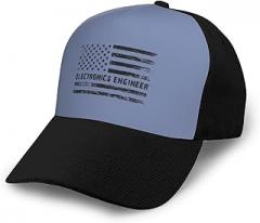KOSPOGO Electronics Engineer USA Flag Baseball Cap Women Men Hat Outdoor Leisure Sun Hat Adjustable Truck Driver Baseball Caps Dad Hats Black