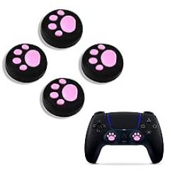 4Pcs Cat Paw Pink Thumbstick Grips - Controller Joystick Grips for Smooth, Precise Control & Comfort – Soft Silicone Joystick Caps, Compatible with Switch, PS5, PS4, Xbox & Standard Game Controllers