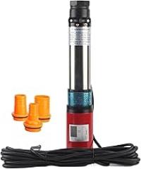 Deep Well Submersible Pump, DC12V 1/2-26GPM 2-Wire Head Stainless Steel 4-Impellers Vane Pump