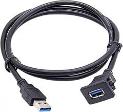 Snapping USB3.0 Extension Cord with 5Gbps Speed Compatible for Car Boats Motorcycle Electronics