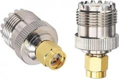 DHT Electronics 2pcs RF coaxial Coax Adapter SMA Male to UHF Female SO-239 SO239