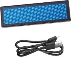 Uonlytech Rechargeable Led Name Tag Badge Display Speed Dual Wear Options Battery for Events Restaurants and Exhibitions Ktv Bar Electronic Card