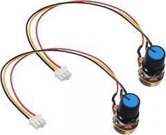 HEALLILY 2pcs Adjustable Linear Potentiometer with Connector Cable for Speed Control Variable Resistor for Guitar Parts and Electronics