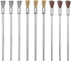 9 Pcs Cleaning Sanding Brushes, Removing Corrosion and Rust, Polishing Rotary Tool Accessories Electronic Instruments Cleaning (3 Steel Wire + 3 Copper Wire + 3 Horse Mane)