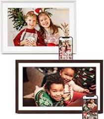 Frameo Digital Picture Frame 2 Pack, 1pc 15.6 Inch Photo Frame Electronic 32GB Memory, 1920 * 1080 Touch Screen, 1pc 10.1inch 1280 * 800 Digital Photo Frame 32GB Memory, Auto-Rotate, Share Photo Video