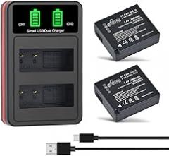 Pickle Power DMW-BLG10 DMW-BLG10PP DMW-BLE9 Battery and Charger for Panasonic Lumix DMC-GX7 DC-GX9 DMC-GX85 DMC-GF5 DMC-GF6 DMC-GF3 DC-ZS80 DMC-ZS60 DMC-LX100 DC-ZS200 DC-ZS70 DMC-GX80