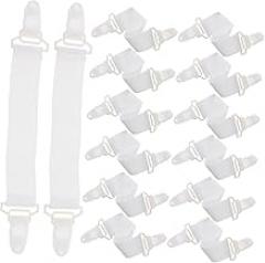 16pcs Bed Sheet Holder Clips Adjustable Elastic Fasteners for Fitted Flat Non- Design for Secure Bedding for Twin Beds