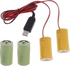2in1 D Battery Eliminators USB Power Supply Replace 3V LR20 D Batteries for Clock Toy Camera Christmas Strips Light Electric Clock Adapter Electronic Device Portable Adapter Toy