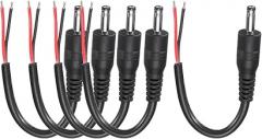 MECCANIXITY 5pcs DC Power Pigtails Cable, 3.5mm x 1.35mm Male Barrel Plug Connector to Bare Wire Open End 10cm for PC Laptop Toys Cellphone Electronic Devices