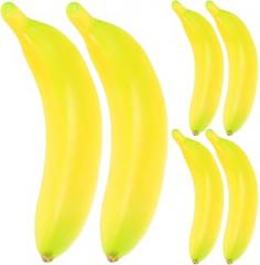 Milisten 6pcs Artificial Banana Bunch Decoration, Realistic Simulation Fruit Model, Sturdy Plastic Material, Photo Prop for Home, Kitchen, Restaurant Display, Shopwindow Adornment