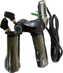 E-Bike Throttle Handlebar with Lock, Battery Level Display & 5-Light Indicator,36V 48V, Reliable Electronic Component, Precision Stable Performance for Electric Scooter