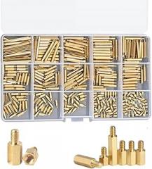 380pcs M2 Brass Hex Standoffs Assortment Threaded Spacers Screws Nuts Kit for PCB Electronics & Computer Builds