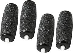4 Pcs Black Electronic Foot File Replacement Roller Heads for Pedicure Extra Coarse Refill Rollers Compatible Most Electric Foot Files