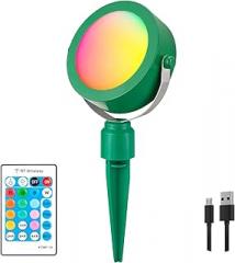 LUXSWAY Landscape Light Rechargeable, Waterproof Spotlight Outdoor with Remote, Color Changing Garden Lighting, Planter Spotlight for Holiday Path Yard Christmas Tree Decoration