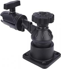 Aluminum Fish Finder Display Mount Base, Reinforced Thick Bracket with Soft Pad, Portable & Compact Black Coated Marine Electronic Mount for for Boats, Kayaks & More