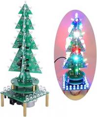 Colorful Rotating Music Three-Dimensional 3D Christmas Tree Led DIY Kit 7 Color Flash Circuit Electronic Fun Suite New 2025 High for Reliable Component