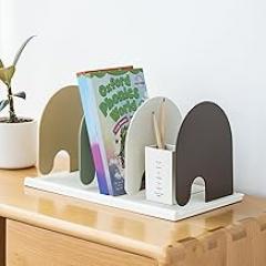 File Holder, Clear File Sorter Desk File Organizer, Sturdy Desktop File Folder Organizer Rack for Envelopes Mail Letter Paper Notebook Electronics Office Supplies (1, Morandi)