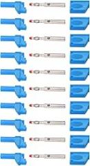 4mm Banana Plug Connectors, Copper Gold Plated, Insulated, 32A, High Performance for Electronic Testing, Hobbyists and Professionals (Blue)