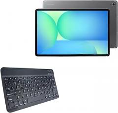 BoxWave Keyboard Compatible with Samsung Galaxy Tab S10 FE Plus - SlimKeys Bluetooth Keyboard, Portable Thin with Chiclet-Style Keys - Jet Black