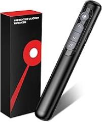 Wireless Presentation Clicker with Red Laser Pointer,Hyperlink Volume Control Powerpoint Clicker for Mac Computer Keynote Prezi Google, Presenter Remote PPT Clicker for Presentations