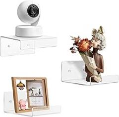 3 Piece Multipurpose Storage Rack Wall Mounted Sturdy Acrylic Shelf Organizers for Electronics Household Items Wall Shelf for Remote Controls