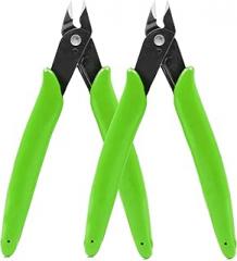 Micro Wire Cutters Precision Flush Cutter Pliers for Jewelry Making Electronics Craft 5 Inch Mini Side Cutting Nippers for Zip Ties Plastic Models and Hobby Projects 2PCS Green