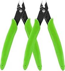 Micro Wire Cutters Precision Flush Cutter Pliers for Jewelry Making Electronics Craft 5 Inch Mini Side Cutting Nippers for Zip Ties Plastic Models and Hobby Projects 2PCS Green