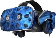 MightySkins Skin Compatible With HTC VIVE Pro VR Headset - Blue Mystic Flames | Protective, Durable, and Unique Vinyl Decal wrap cover | Easy To Apply, Remove, and Change Styles | Made in the USA