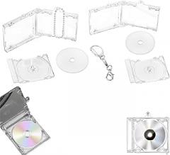 2 Pcs Acrylic Cd Holder Keychain Album Case Disc Album Pendant Disc Box Player Shaped Pendant Case Clear CD Jewel Keyring