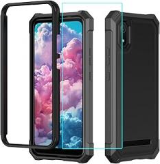 for Cloud Mobile Stratus C8 Case with Screen Protector,Full Body Protection Front PC Back Soft Silicone Bumper,Heavy Duty Protection Shockproof Phone Case for Cloud Mobile Stratus C8 Black