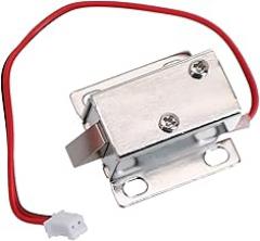 Electronic Latch Lock for Cabinet Safe Door, 12V Electric Magnetic Solenoid with Slant Tongue, Rust Proof, DC 0.35A, Includes 120mm Cable