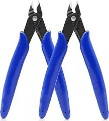 Micro Wire Cutters Precision Flush Cutter Pliers for Jewelry Making Electronics Craft 5 Inch Mini Side Cutting Nippers for Zip Ties Plastic Models and Hobby Projects 2PCS Dark Blue