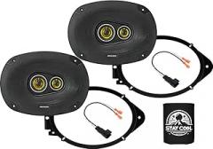 KICKER Speakers 6X9 inch for GMC Sierra/Denali 1500 (All Cab) 2014-2023 Upgrade Kit - Pair of CS Series with Adapters and Harness, Car Audio Front Door Speaker CSC6934, 46CSC6934