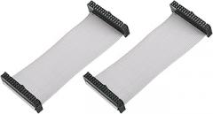 MECCANIXITY 2 Pcs IDC Connector Flat Ribbon Cable, 34 Pins 2.54mm Pitch 10cm Length FC to FC Dual Female Connector Flat Ribbon Cable Wire for Industrial Electronics, Grey
