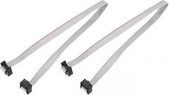 MECCANIXITY 2 Pcs IDC Connector Flat Ribbon Cable, 6 Pins 2.54mm Pitch 30cm Length FC to FC Dual Female Connector Flat Ribbon Cable Wire for Industrial Electronics, Grey